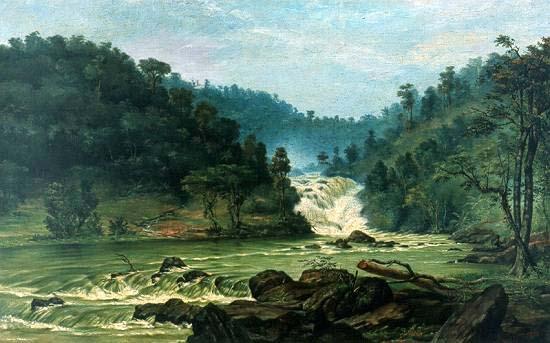 Benedito Calixto Waterfall on Sorocaba River Sweden oil painting art